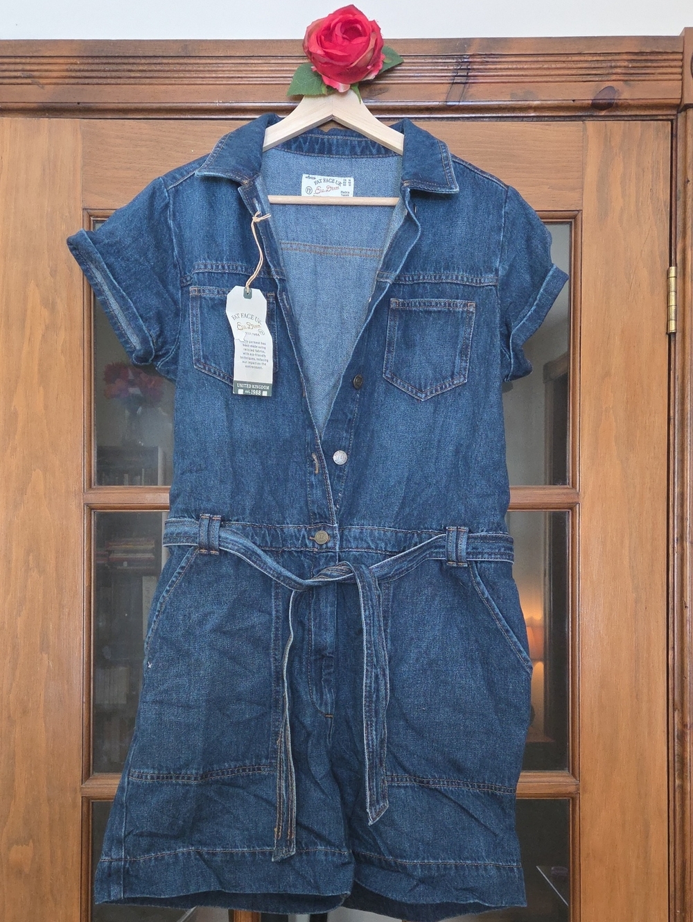 FatFace UK - Imogen Denim Short Sleeved Playsuit Size 10 - BNWT